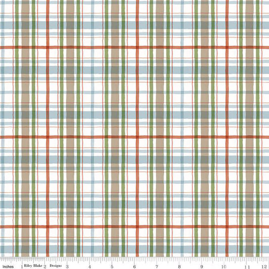 Santa's Tree Farm Plaid Snowy