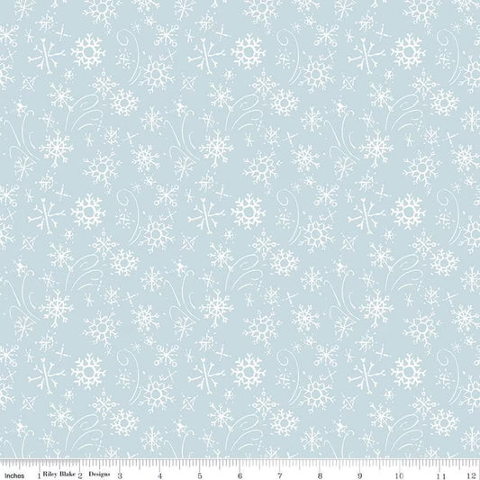 FQ Santa's Tree Farm Snowflakes Sky