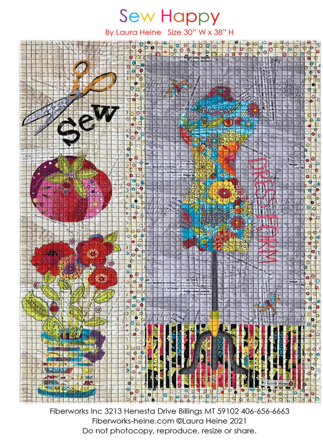 Sew Happy Collage Pattern
