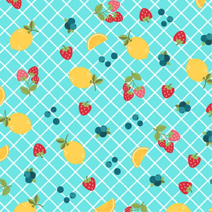 FQ Sippin On Sunshine Fruits Aqua Blue