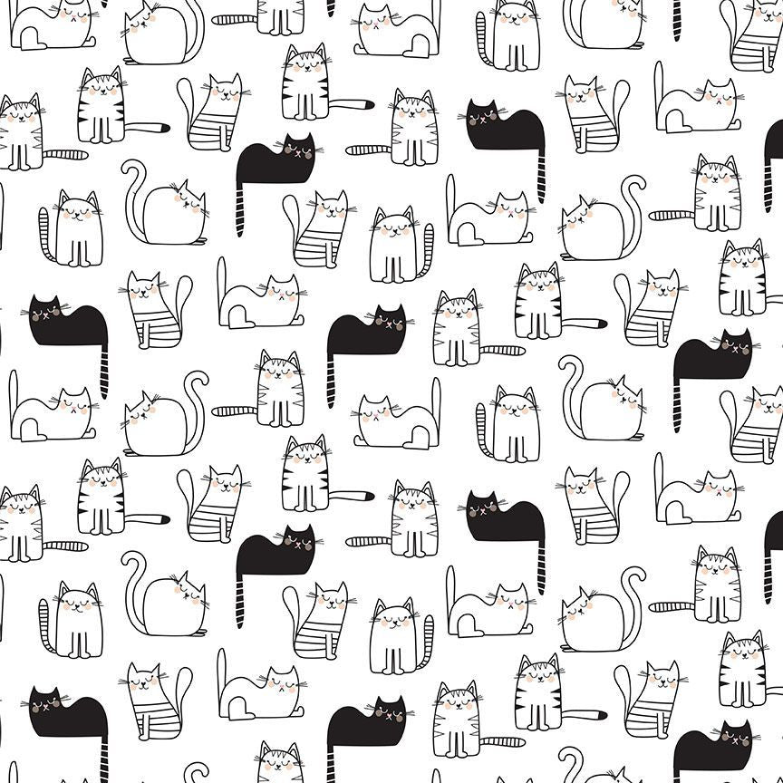 Smitten Kitten Cats Nap Time White