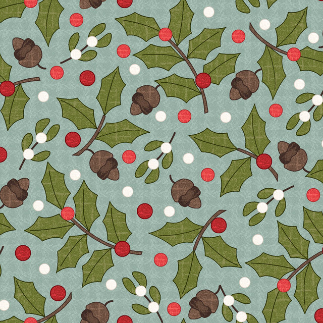 Snowtop Mountain Flannel Greenery Aqua
