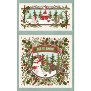 Snowtop Mountain Flannel Panel 27" x 44" Cream