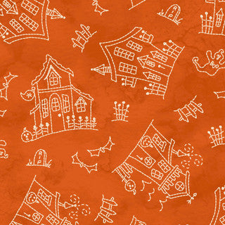 Spooky Stitches Haunted House Orange