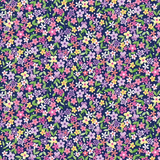 Enjoy The Ride Springtime Floral Navy