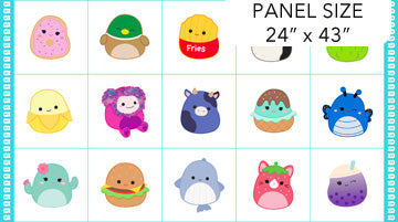 Squishmallows Blocks White Panel (24in x 43in)
