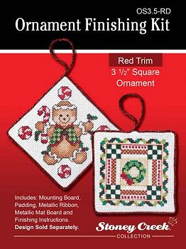 Ornament Finishing Kit - 3 1/2" Square Red