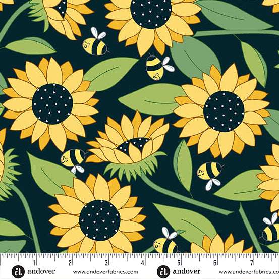 Sunny Honey Blooms Abuzz Black