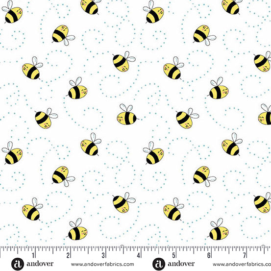 Sunny Honey Buzzy Bees White