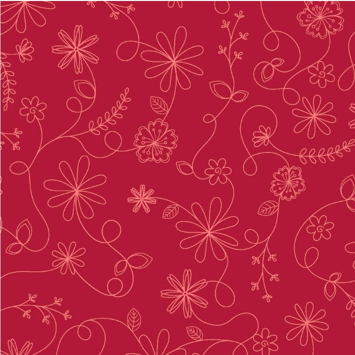 Swirl Floral Red