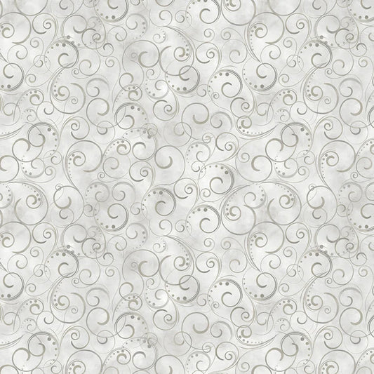 Swirling Splendor 108" Wide Cloud Gray