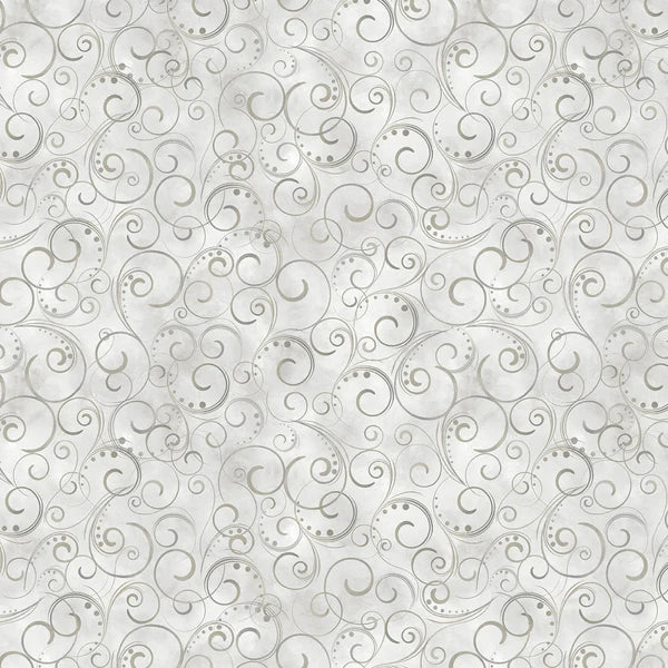 Swirling Splendor 108" Wide Cloud Gray