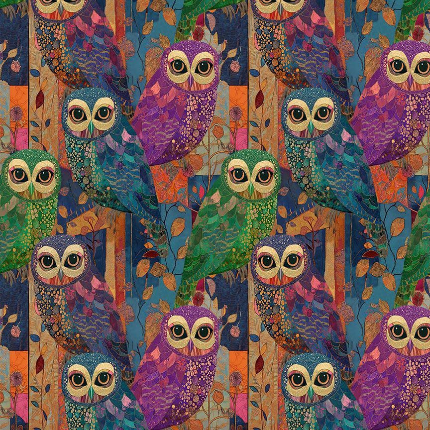 FQ Nature Cloisonne Owl Forest Multi