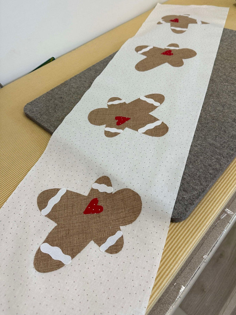 11-25-2024 Tumbling Gingerbread Table Runner (Pattern NOT Included)