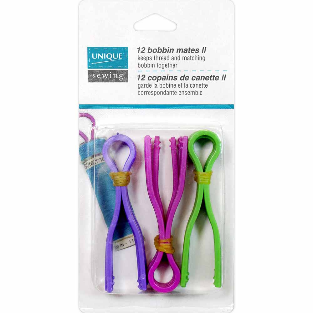 Unique Sewing Bobbin Mates II Assorted Colours - 12pcs