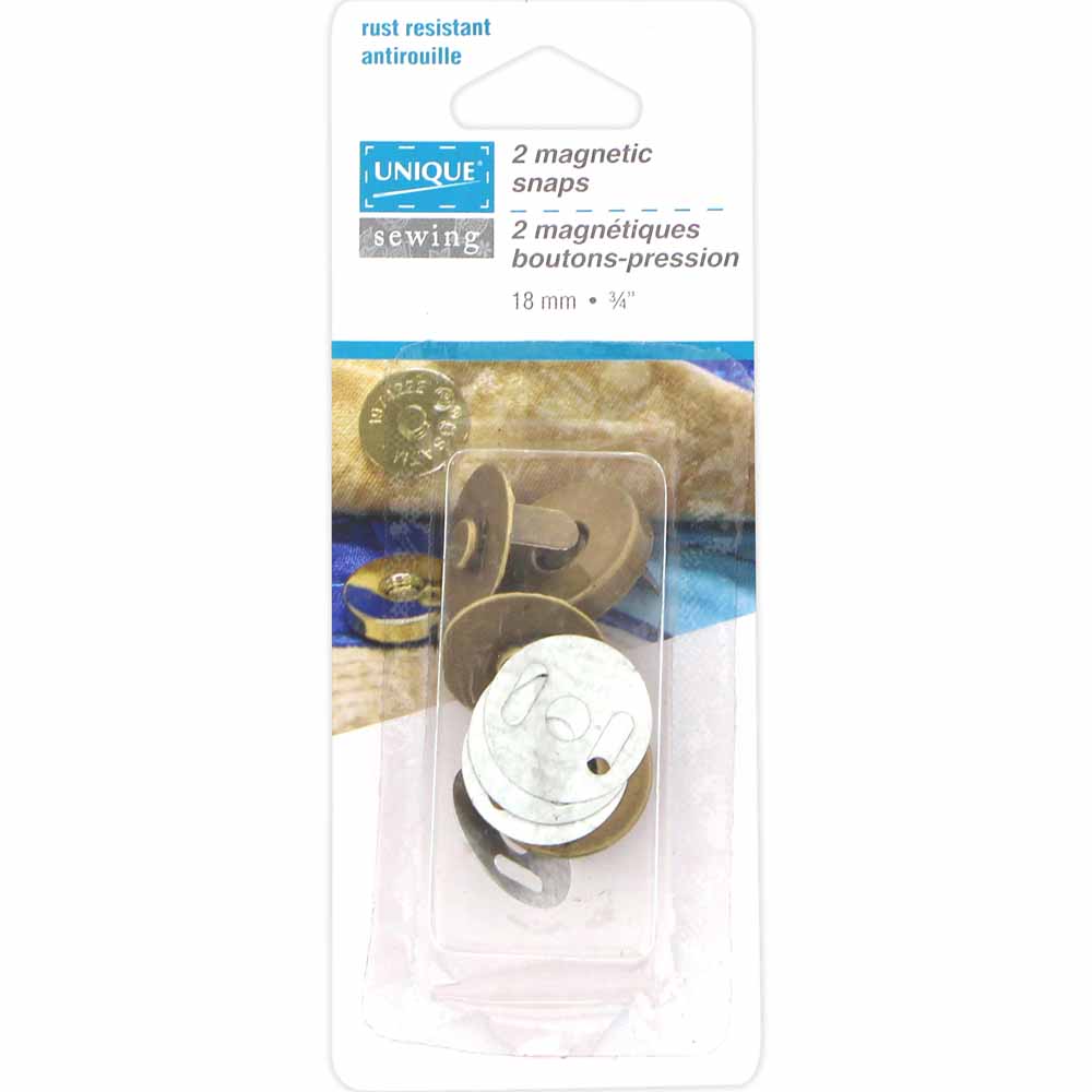 UNIQUE SEWING Magnetic Snaps 18mm Antique Gold (2 pcs)