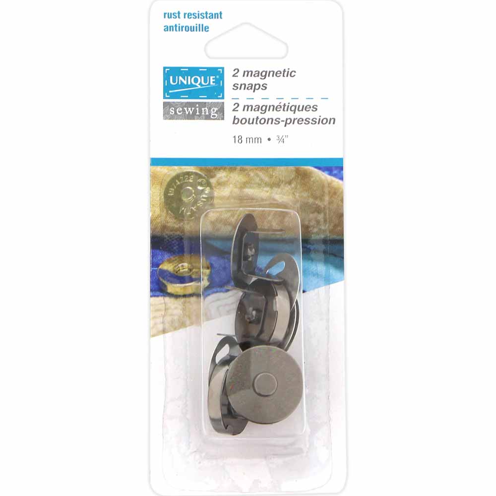 UNIQUE SEWING Magnetic Snaps 18mm Gunmetal (2 pcs)