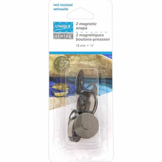 UNIQUE SEWING Magnetic Snaps 18mm Gunmetal (2 pcs)