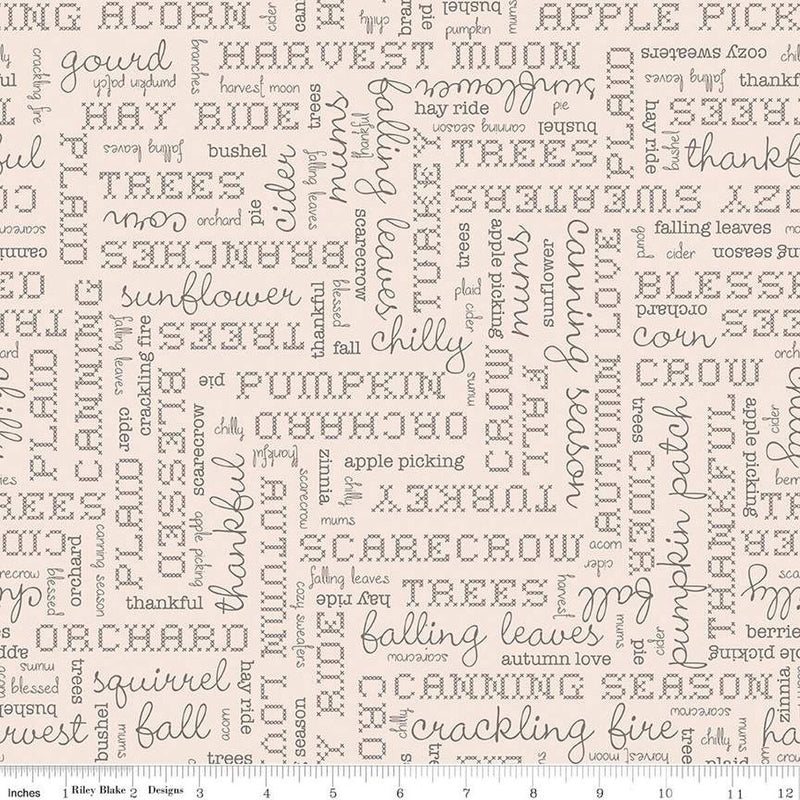 Autumn Words Latte Wide Back