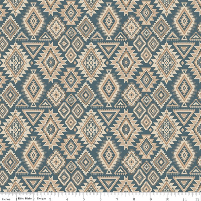 Whispering Pines Geometric Blue