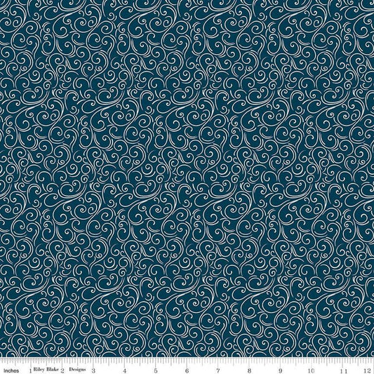 Winter Magic Swirls Navy