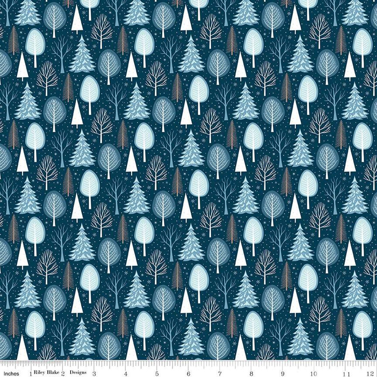 Winter Magic Trees Navy