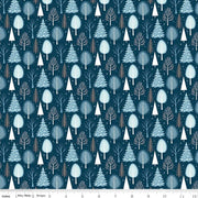 Winter Magic Trees Navy