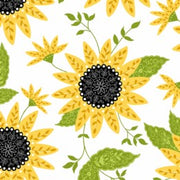 Bee Happy Sunflowers White
