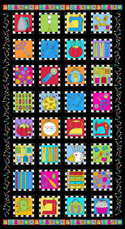 Sew Happy Panel Black - A9865-K