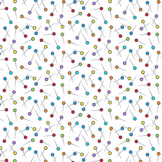 Sew Happy Dropped Pins White