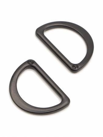 D Ring Flat 1in Black Metal