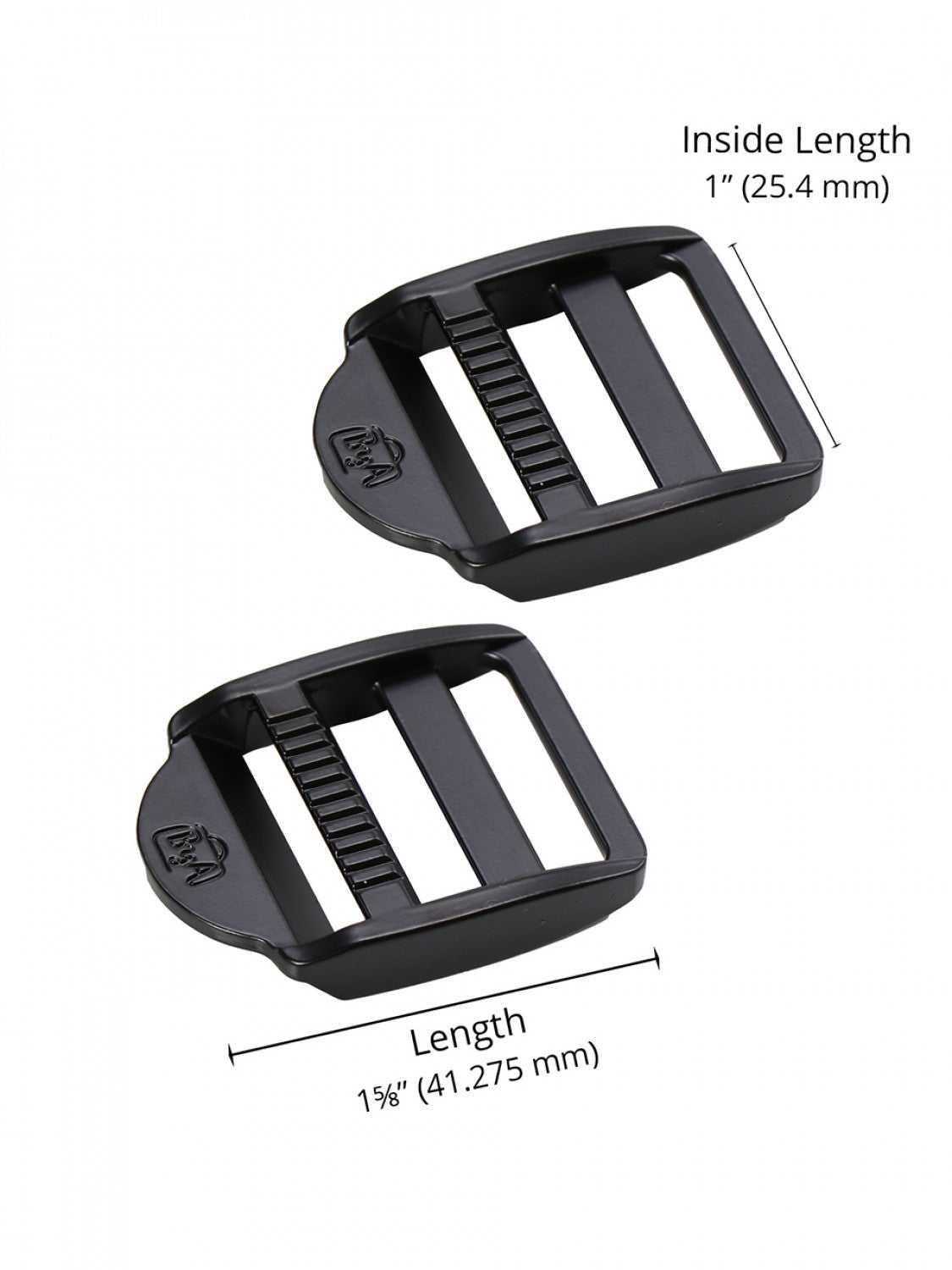 Strap Adjuster 1in Black Metal