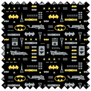 Novelty Fabric Batman Icons Black