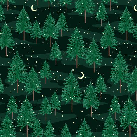 FQ Forest Green Night Time Trees - 6844S-66