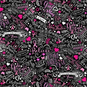 Cancer Awareness Chalkboard Words Black
