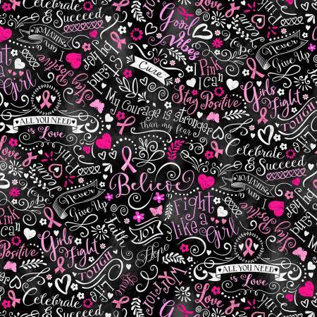 Cancer Awareness Chalkboard Words Black