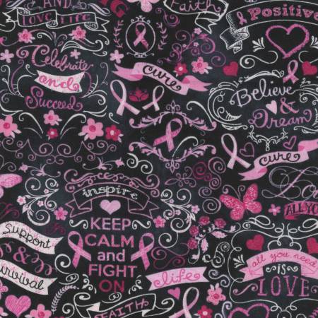 Cancer Awareness Pink Ribbon Black