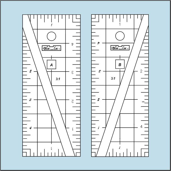 Hrt Ruler Bloc Loc Ruler - Half Rectangle Triangle - HRT 3:1 Set – The Quiltery
