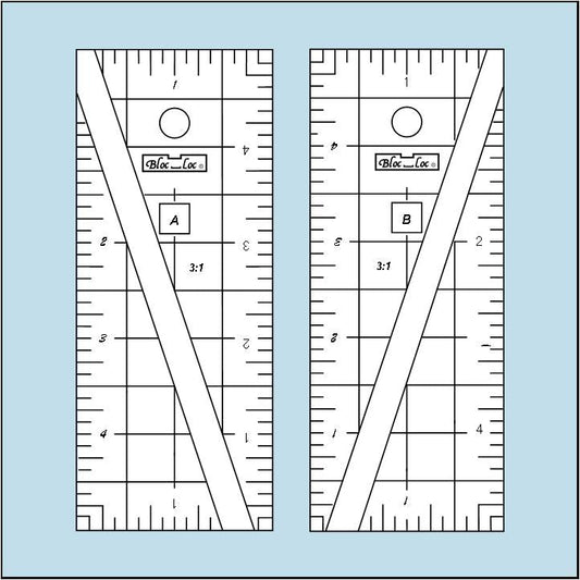 Bloc Loc Ruler - Half Rectangle Triangle -  HRT 3:1 Set