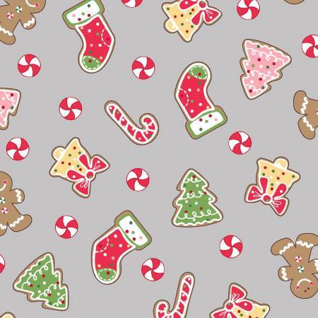 FQ Christmas Fabric Cookies Gray
