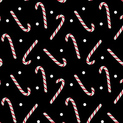 FQ Country Christmas Jolly Candy Canes Black - 14012-12