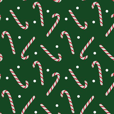 FQ Country Christmas Jolly Candy Canes Green - 14012-44