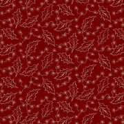 Cozy Christmas Holly Red 108" Quilt Back