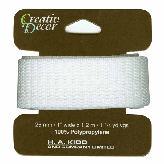 Webbing 25mm x 1.2mm White