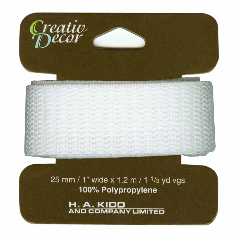 Webbing 25mm x 1.2mm White