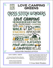 Cross Stitch Wonders - Love Camping - Greens
