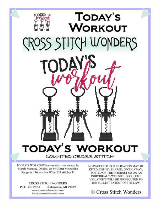 Cross Stitch Wonders - Today's Workout - A Wine Saying