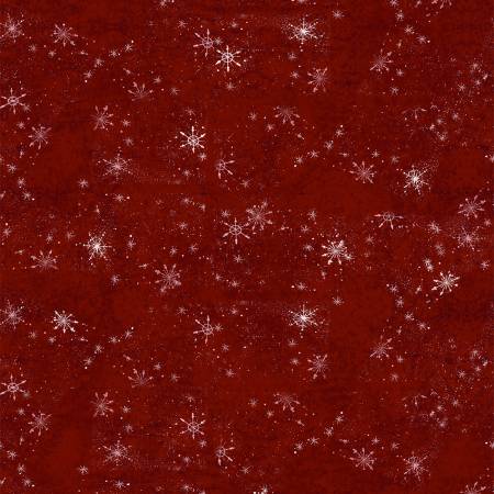 FQ Dark Red Digital Snowflakes - Y3874-83