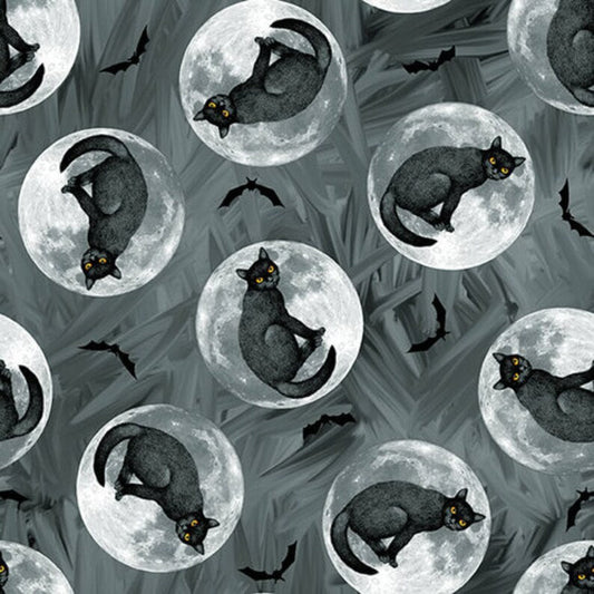 Halloween Countdown Cats in Moon Dark Grey