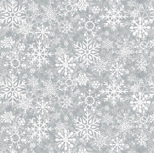 Welcome Winter Snowflake Gray